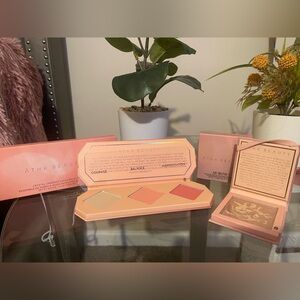 ATHR BEAUTY  crystal charged cheek palette and aura bronzing powder